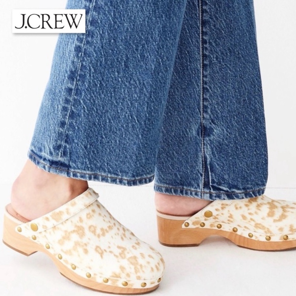 J. Crew Women's Calf Hair Clogs size 9.5